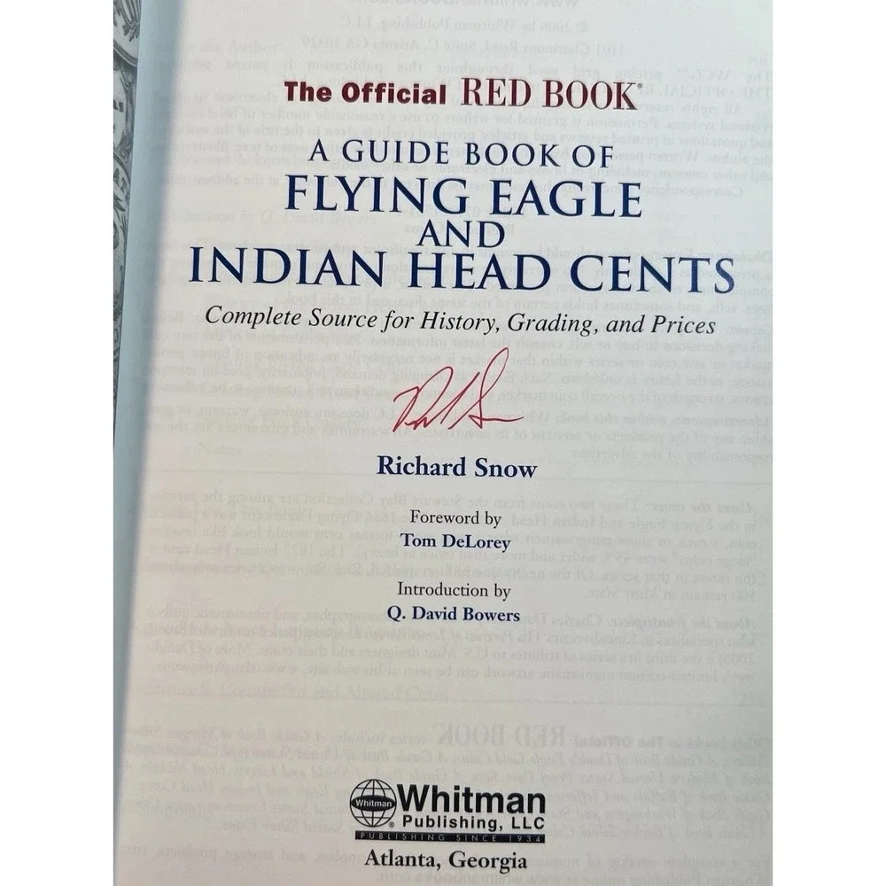 2006 Official Red Book Indian & Flying Eagle Cents Signed Richard Snow TPB